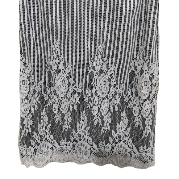 (1272) Kenzie Lace Overlay Black Slip Ivory Lace Sheath Dress Size Small - Picture 9 of 11